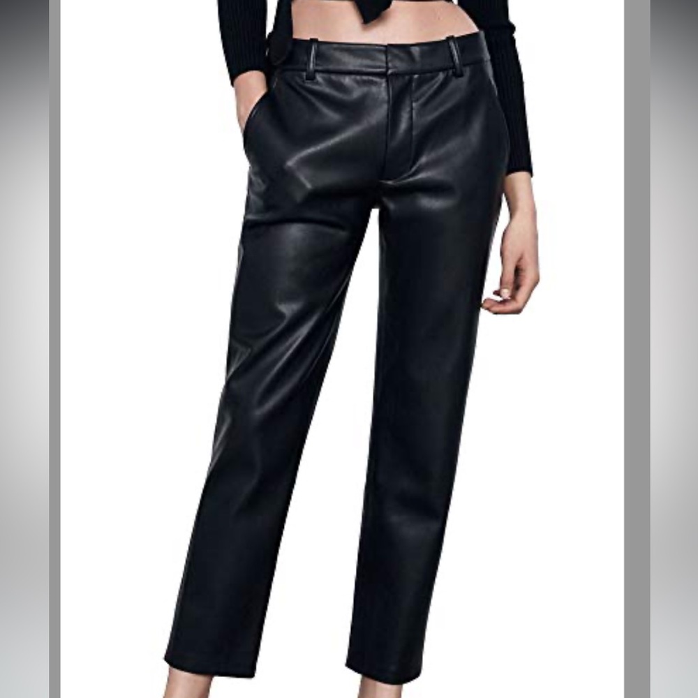 Zara faux leather black pants sz S